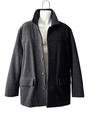 J.Crew Men’s XL Charcoal Wool Barn Jacket - Quilted Lining - Heavy Outerwear